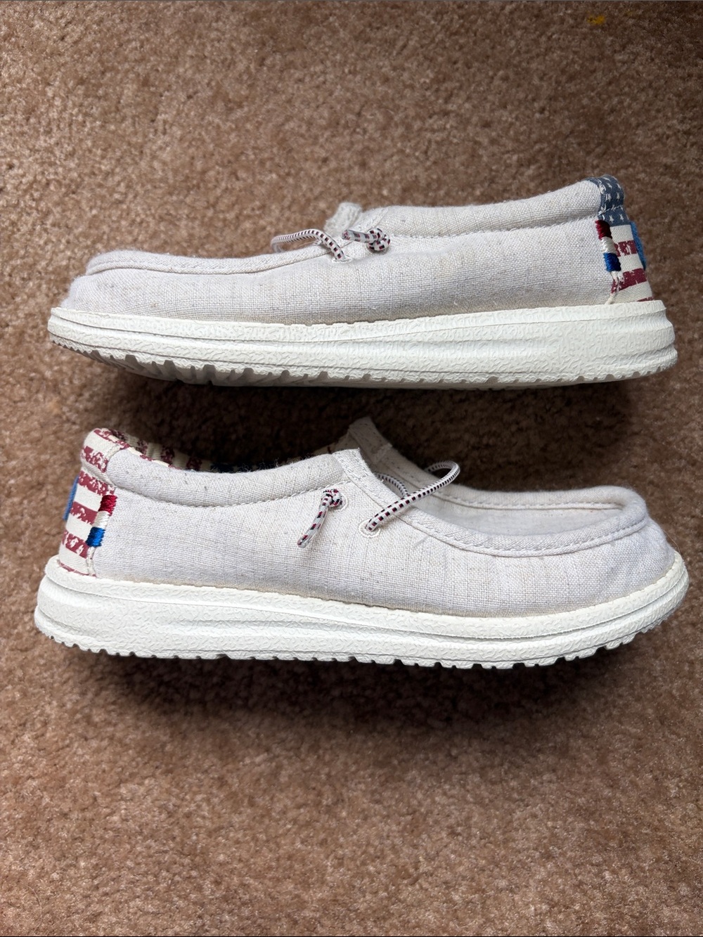 Hey Dude Kids Wally Canvas Slip-On Shoes with Flag Accents - Picture 2 of 6